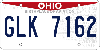 OH license plate GLK7162