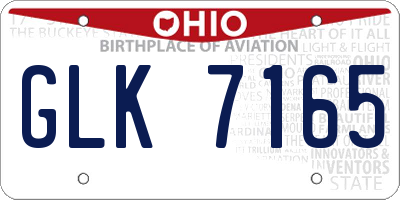 OH license plate GLK7165