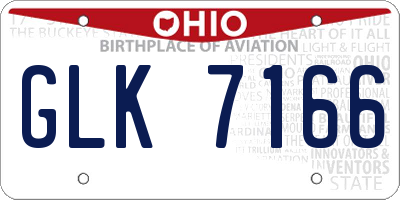 OH license plate GLK7166