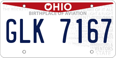 OH license plate GLK7167