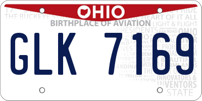 OH license plate GLK7169