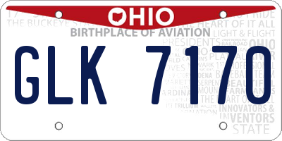 OH license plate GLK7170