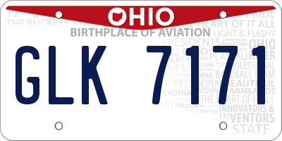 OH license plate GLK7171