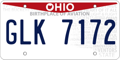 OH license plate GLK7172