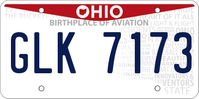 OH license plate GLK7173