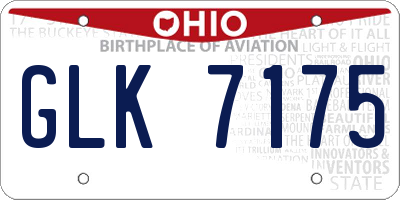 OH license plate GLK7175