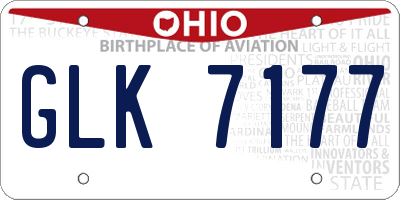 OH license plate GLK7177