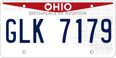 OH license plate GLK7179