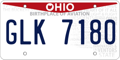 OH license plate GLK7180
