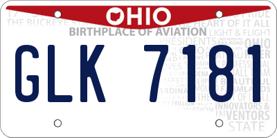 OH license plate GLK7181