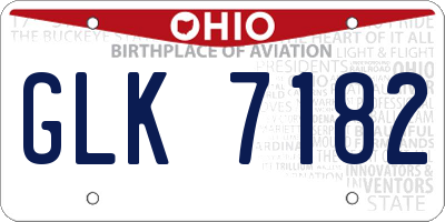 OH license plate GLK7182