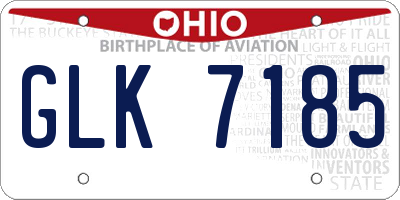 OH license plate GLK7185
