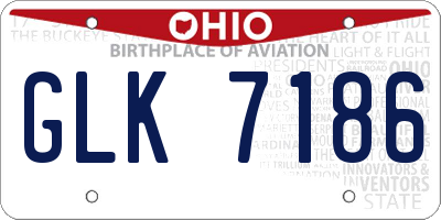 OH license plate GLK7186