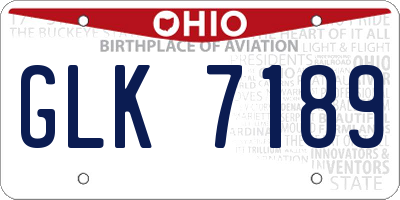 OH license plate GLK7189