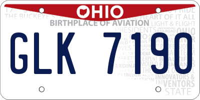 OH license plate GLK7190