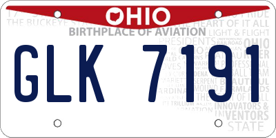 OH license plate GLK7191