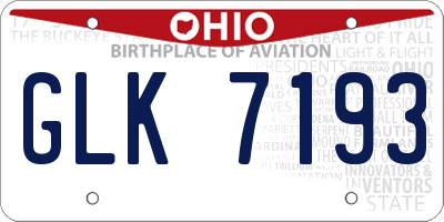 OH license plate GLK7193