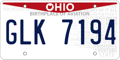 OH license plate GLK7194