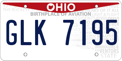 OH license plate GLK7195
