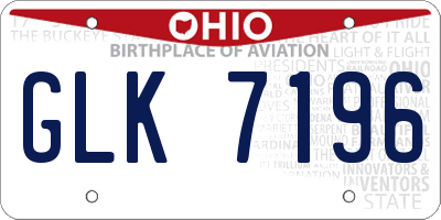 OH license plate GLK7196