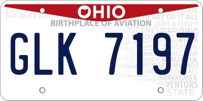 OH license plate GLK7197
