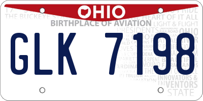 OH license plate GLK7198