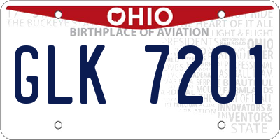 OH license plate GLK7201