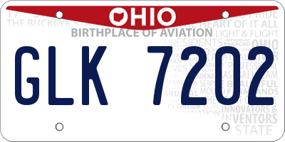 OH license plate GLK7202