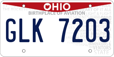 OH license plate GLK7203