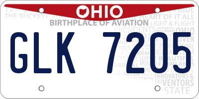 OH license plate GLK7205