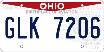 OH license plate GLK7206