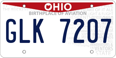 OH license plate GLK7207