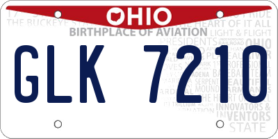 OH license plate GLK7210