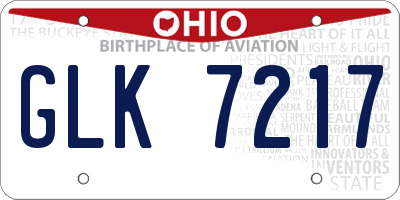 OH license plate GLK7217