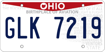 OH license plate GLK7219