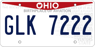 OH license plate GLK7222