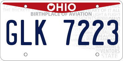 OH license plate GLK7223