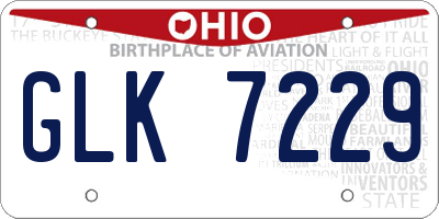 OH license plate GLK7229