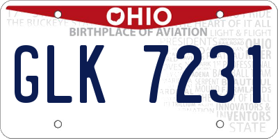OH license plate GLK7231