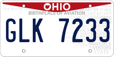OH license plate GLK7233