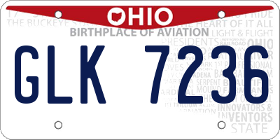 OH license plate GLK7236