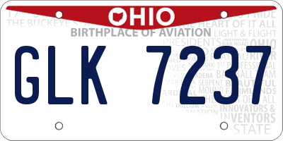 OH license plate GLK7237