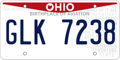 OH license plate GLK7238