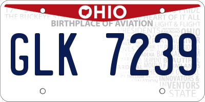 OH license plate GLK7239