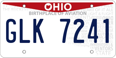 OH license plate GLK7241