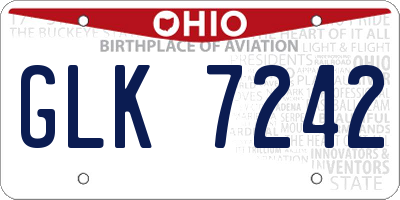OH license plate GLK7242