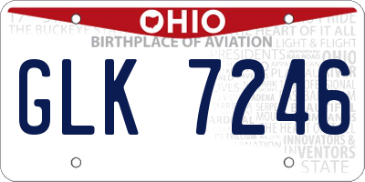 OH license plate GLK7246
