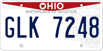 OH license plate GLK7248