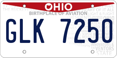 OH license plate GLK7250