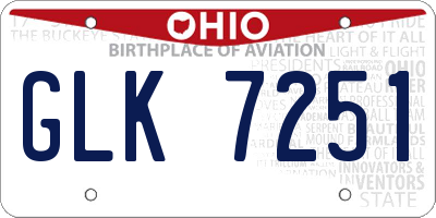 OH license plate GLK7251